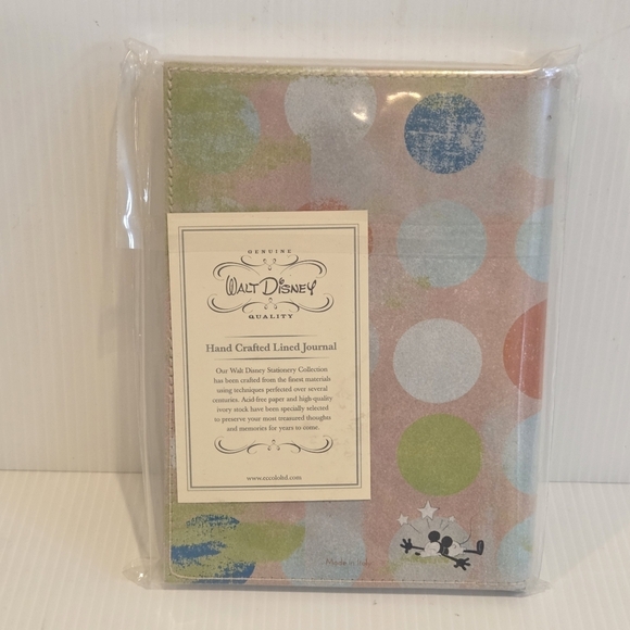 Eccolo Other - Eccolo Walt Disney Mickey Mouse Journal Stamped Sealed Beige Faux Leather Italy